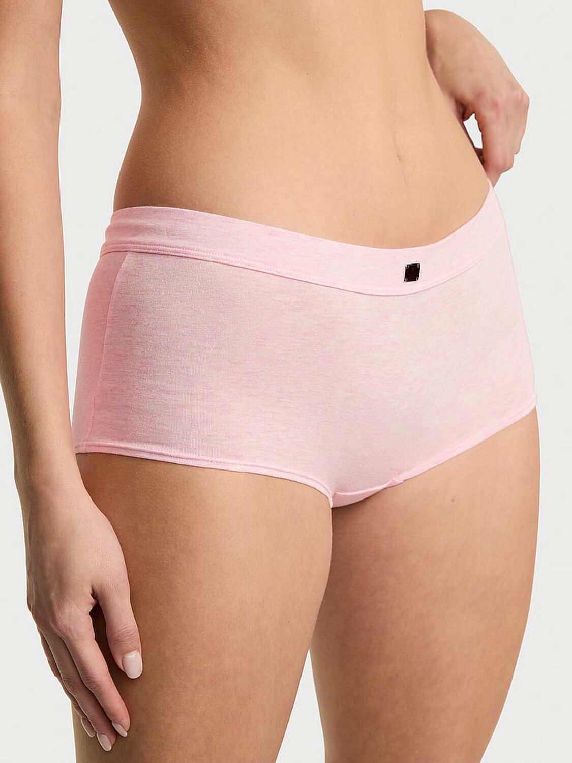 vs Cotton Logo Cotton Boyshort Panty Heather Pink Petal 4 of 4 