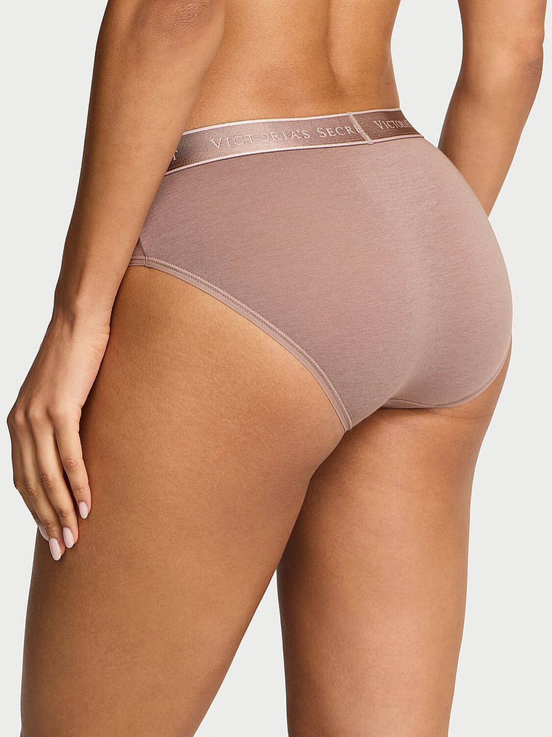 vs Cotton Logo Cotton Hiphugger Panty Iced Coffee 2 of 3 