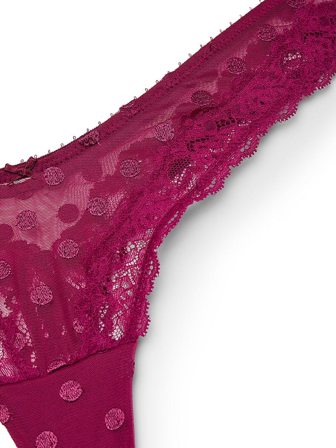 vs Very Sexy Sheer Heritage Dot Lace-Trim Thong Panty Fresh Jam 3 of 3 