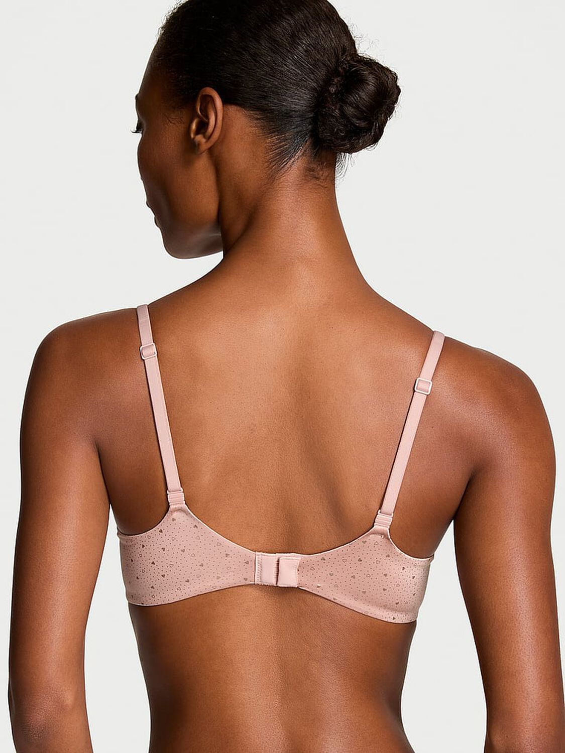 vs Body By Victoria Smooth Lightly Lined Demi Bra Pink Zinc Hearts 2 of 4 