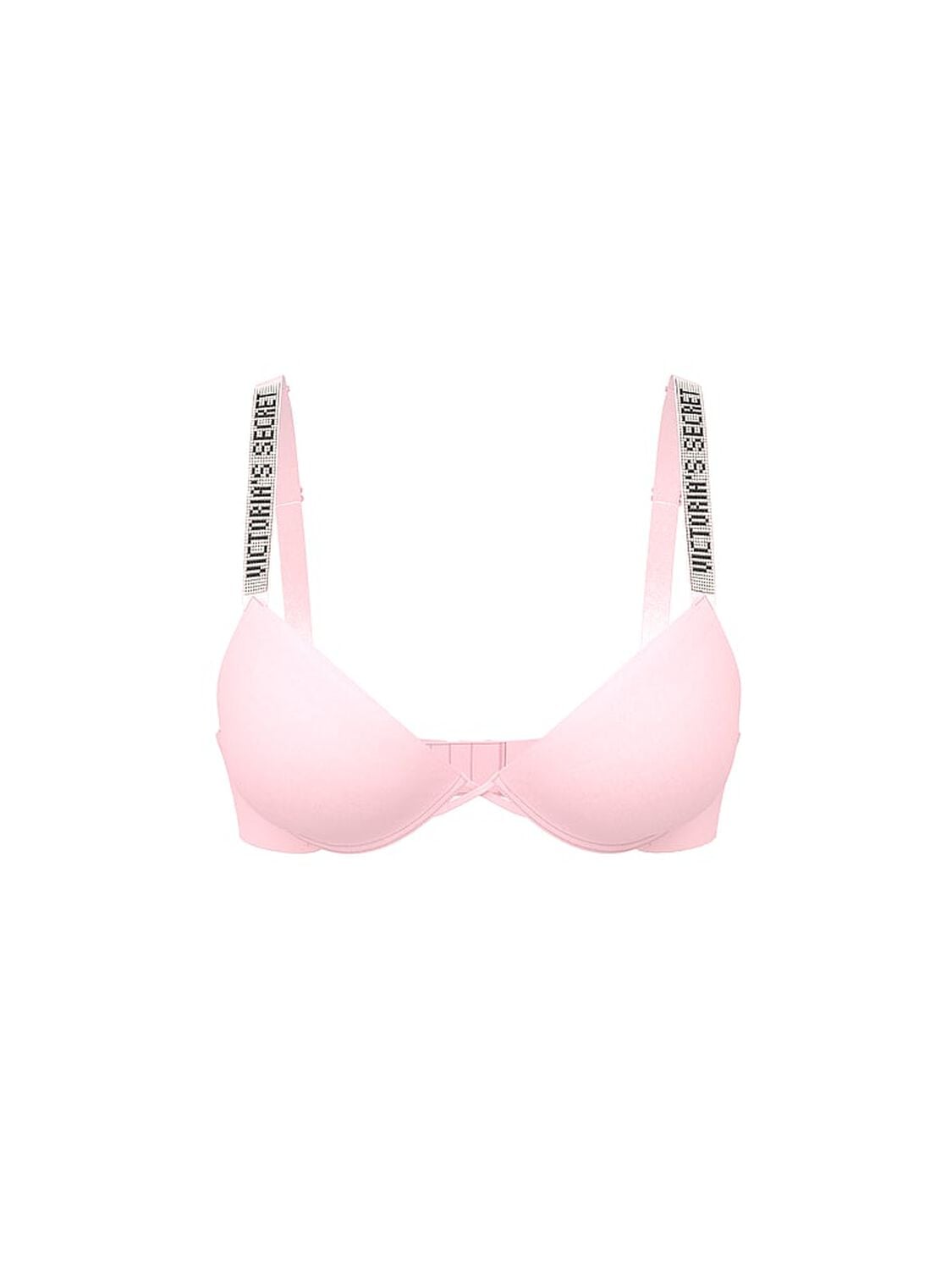 vs Very Sexy Bombshell Logo Shine Strap Add-2-Cups Push-Up Bra Angel Pink 1 of 1 