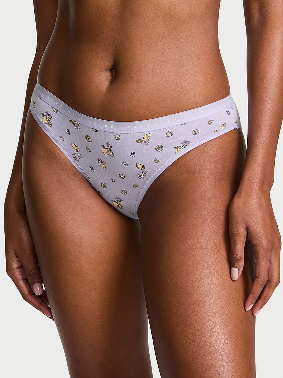 vs Victoria's Secret Stretch Cotton Bikini Panty Blue Lemons 1 of 3 