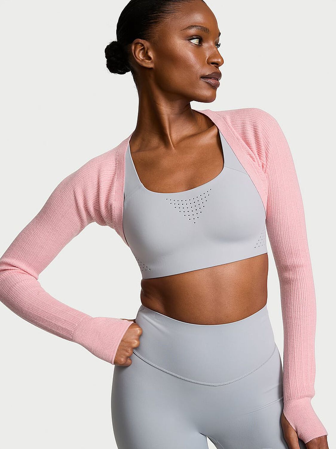vs Vsx Rib Knit Sweater Shrug Dusk Pink 1 of 2 