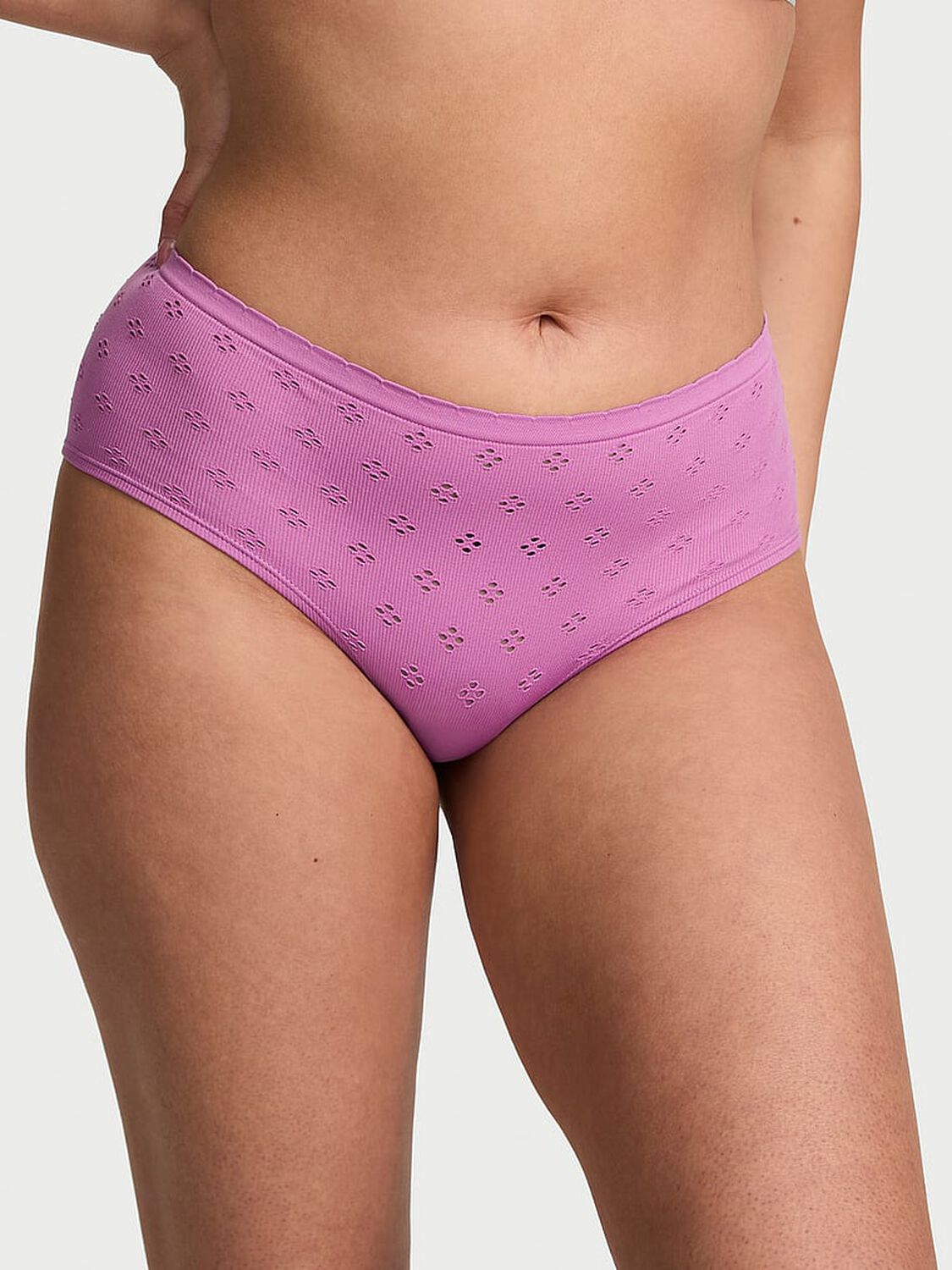 vs Seamless Seamless Eyelet Hiphugger Panty Cosmo Pink 1 of 3 