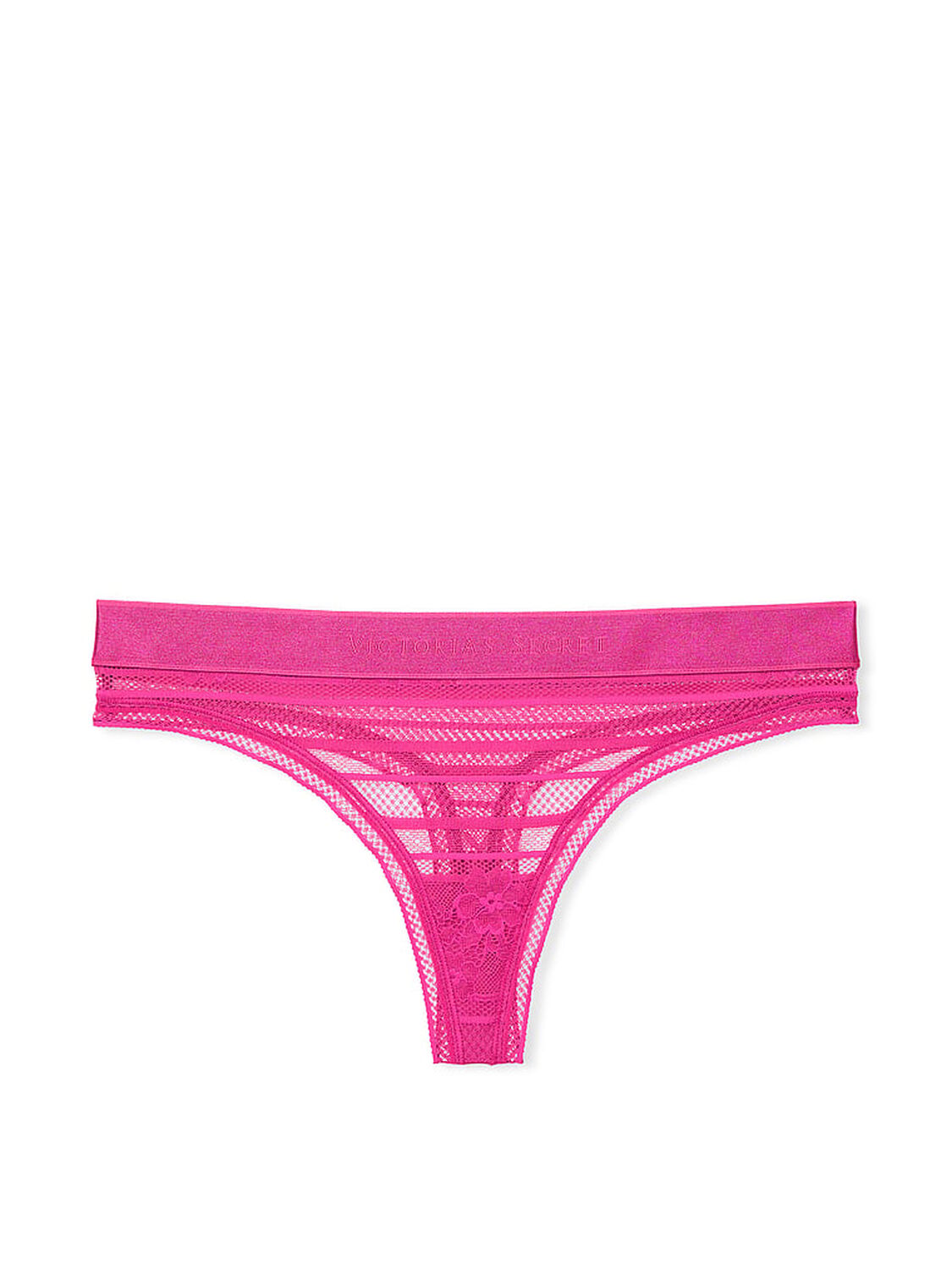 vs Cotton Logo Lace Thong Panty 3 of 3 