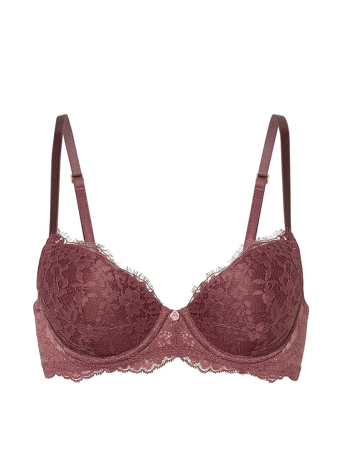 vs Dream Angels Lace Lightly Lined Classic Coverage Demi Bra Morning Rose 3 of 4 