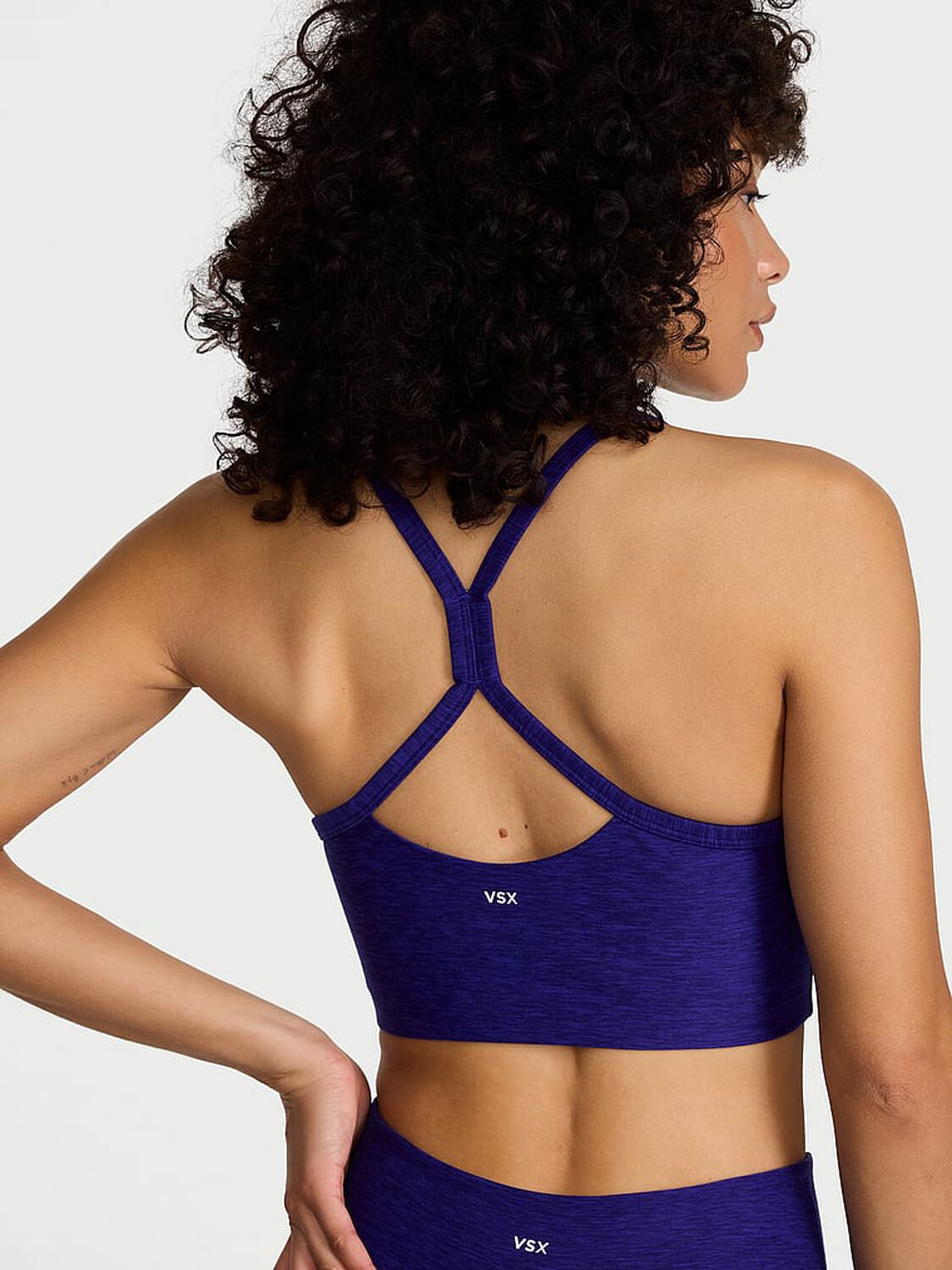vs Vsx VSX LUXMarl&trade; Racerback Sports Bra Heather Brilliant Ink 2 of 3 