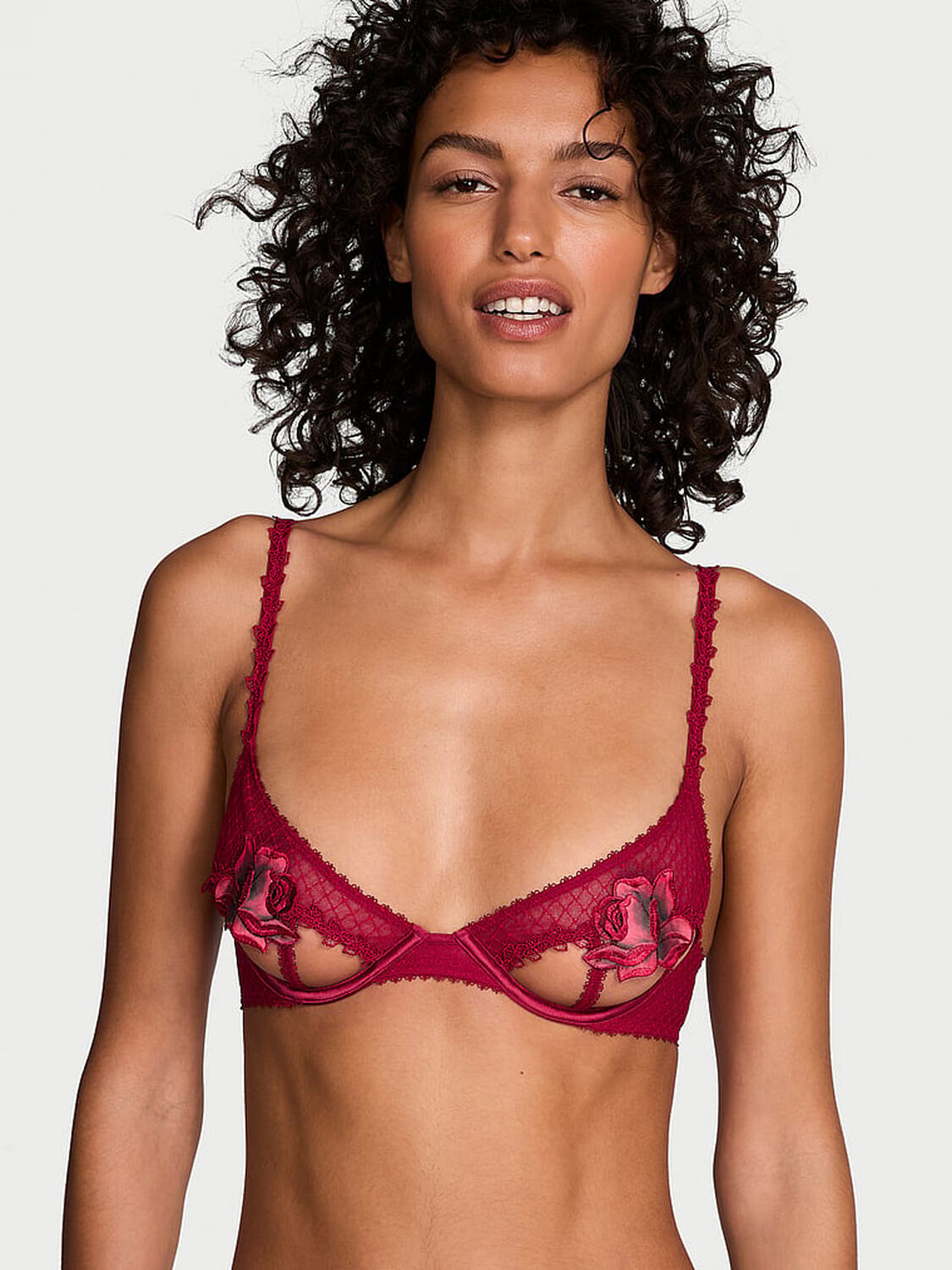 vs Very Sexy Red Rose Open-Cup Bra Red Lacquer 1 of 4 