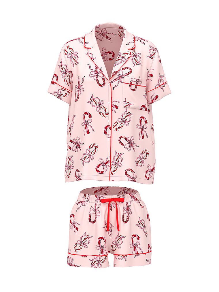 Glazed Satin Short Pajama Set Print S | Victoria's Secret Australia