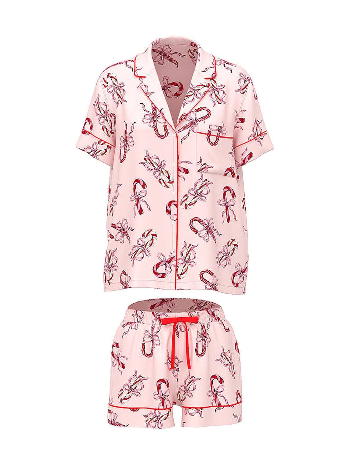 vs Victoria's Secret Glazed Satin Short Pajama Set Print 1 of 2 