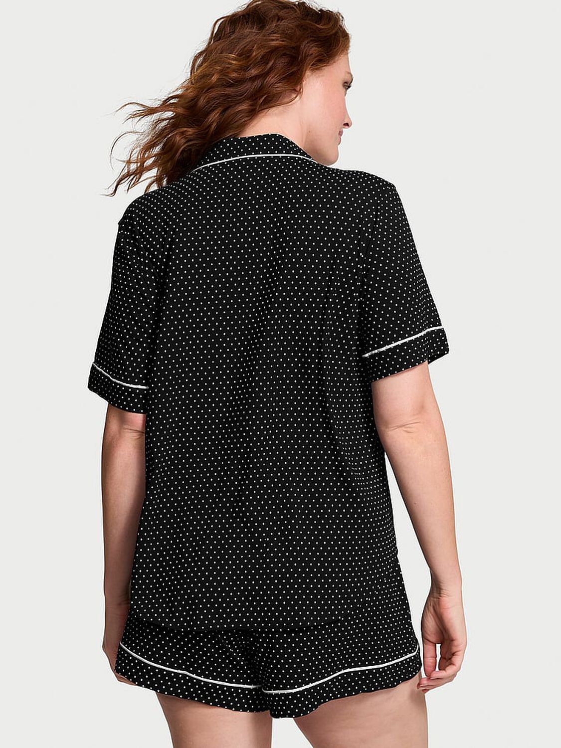 vs Victoria's Secret Modal Short Pajama Set Black Dots 2 of 3 