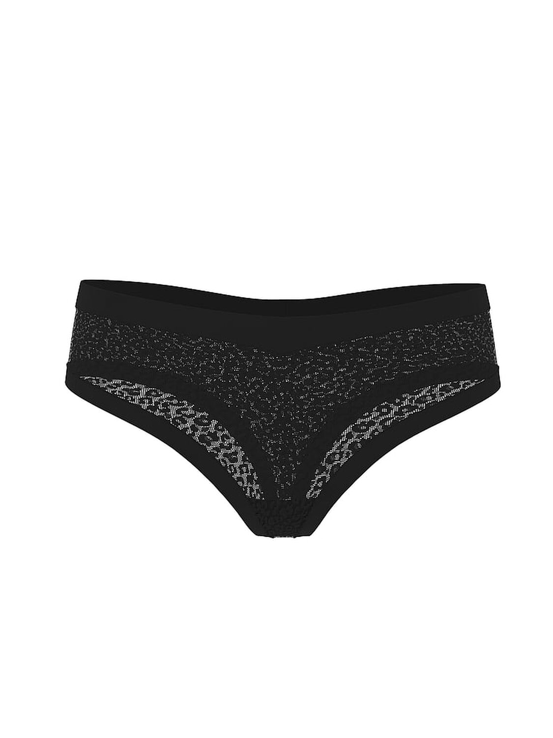 vs No-Show No-Show Leopard Lace Thong Panty Black 3 of 4 