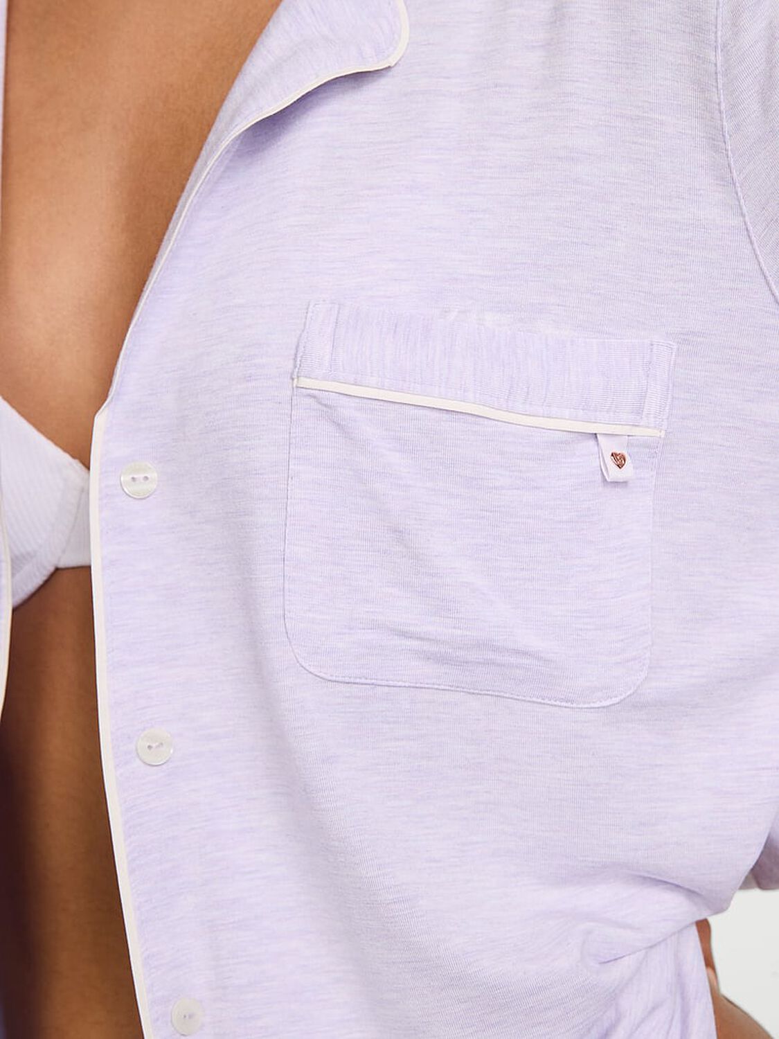 vs Victoria's Secret Modal Soft Long Pajama Set Heather Lavender Ice 4 of 4