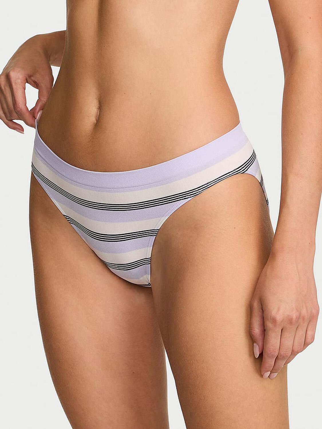 vs Seamless Seamless Stripe Bikini Panty Icy Lavender Stripes 1 of 3 