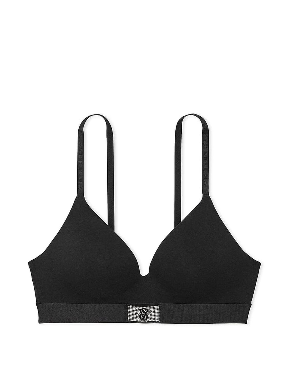 vs The T-Shirt Shine Patch Lightly Lined Wireless Bra Black 3 of 4 