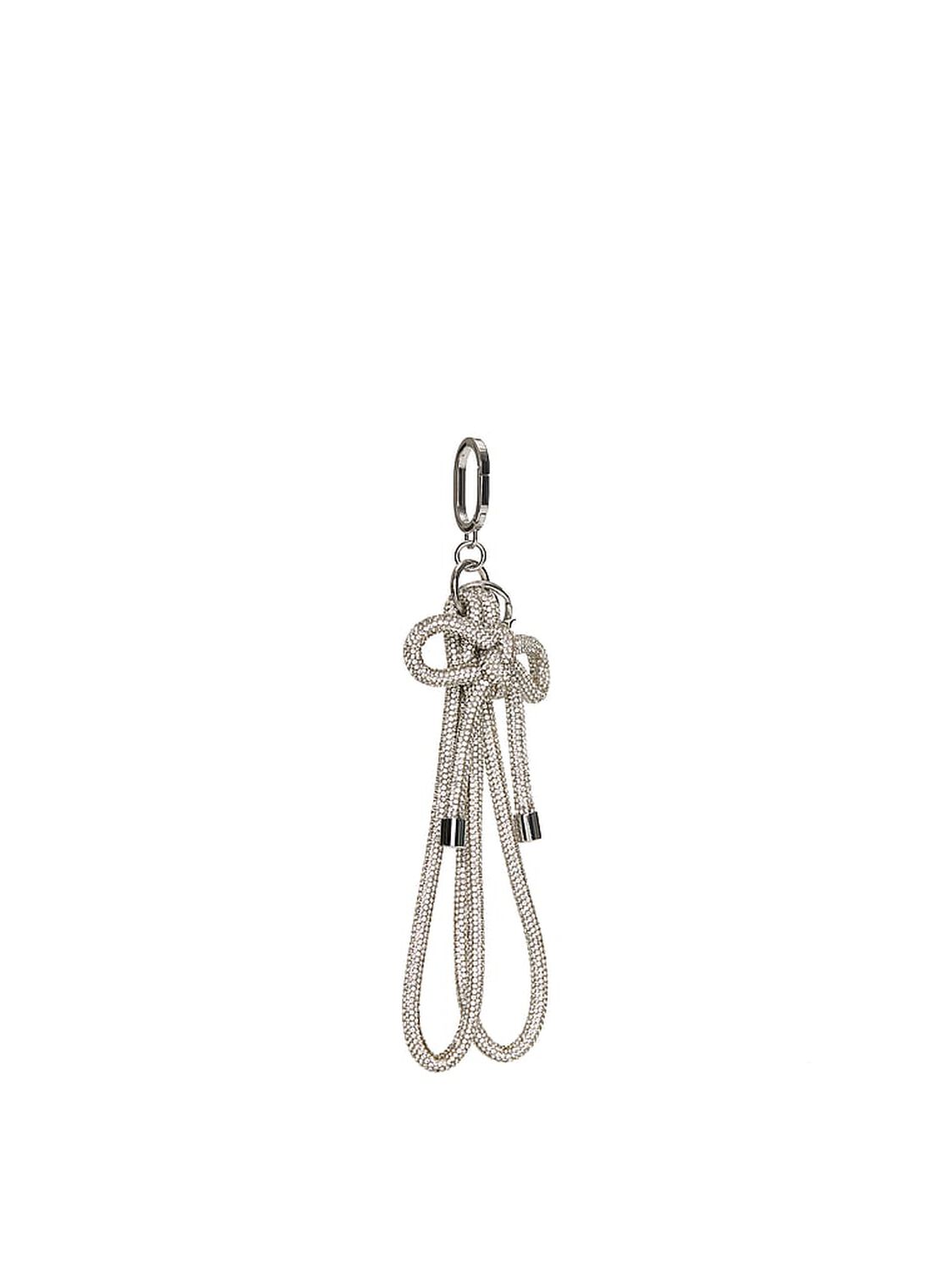 vs Victoria's Secret Knotted Shine Wristlet Strap Keychain Silver 1 of 3 