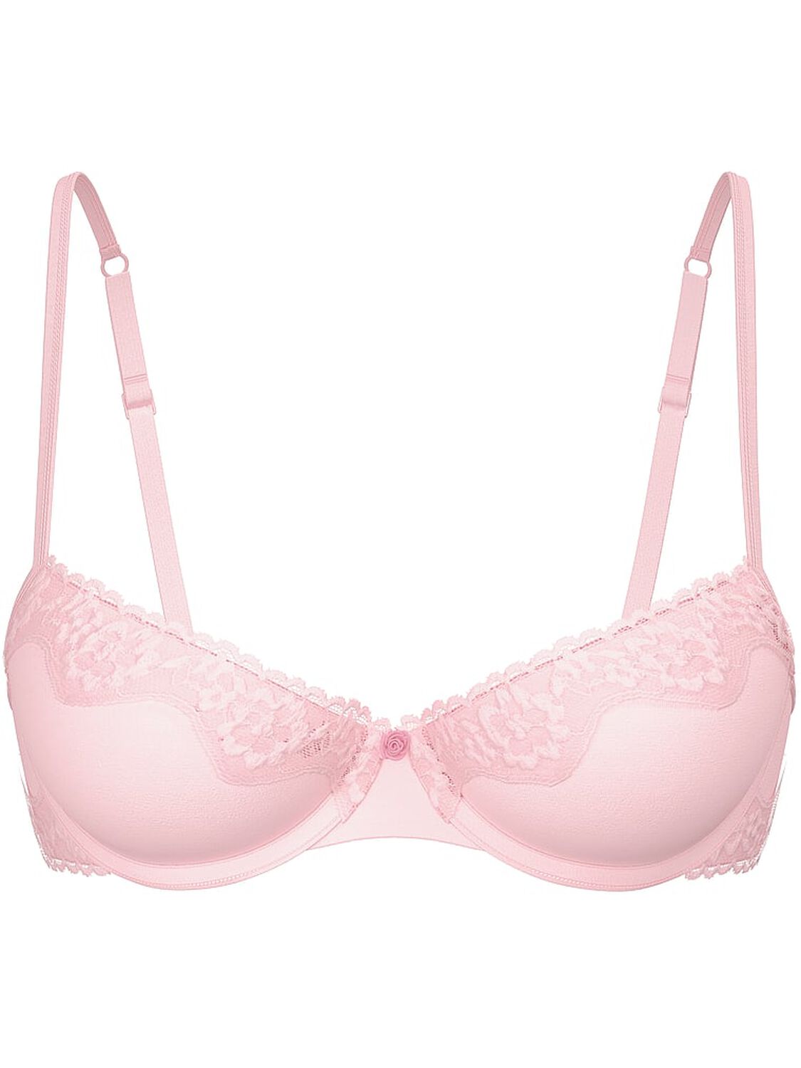 vs The T-Shirt Cotton Shadow Stripe Unlined Demi Bra Angel Pink 3 of 3 