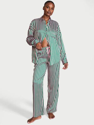 Signature Satin Oversized Long Pajama Set
