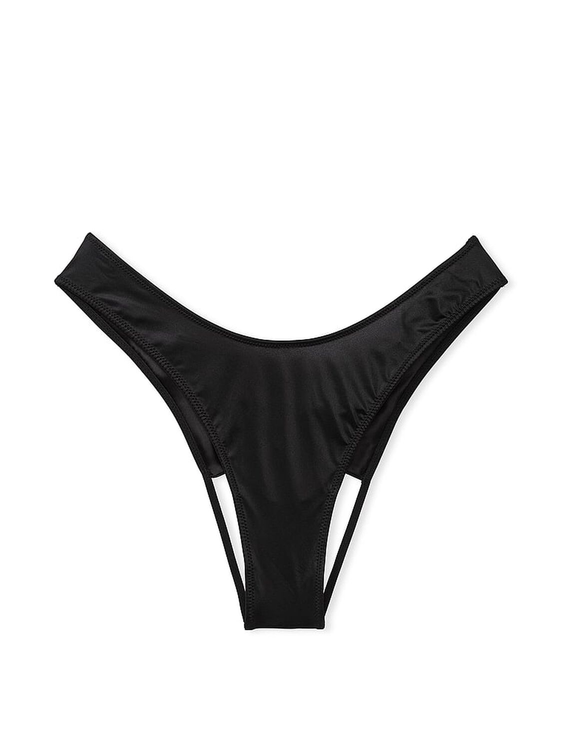 vs Very Sexy Shine Bow Satin Open-Back Brazilian Panty Black 3 of 4 