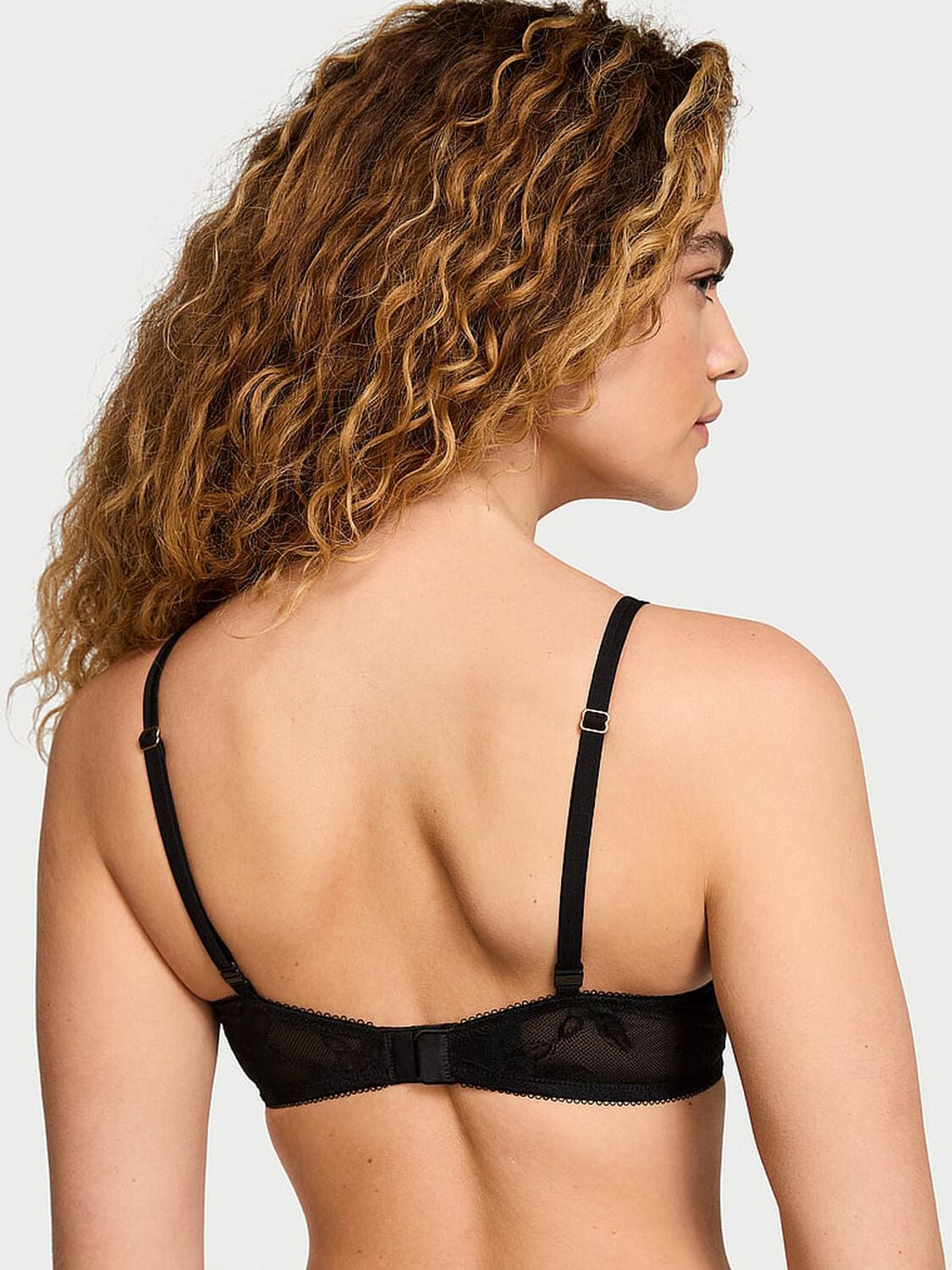 vs Very Sexy Rose Lace Push-Up Bra Jet Black 2 of 4 