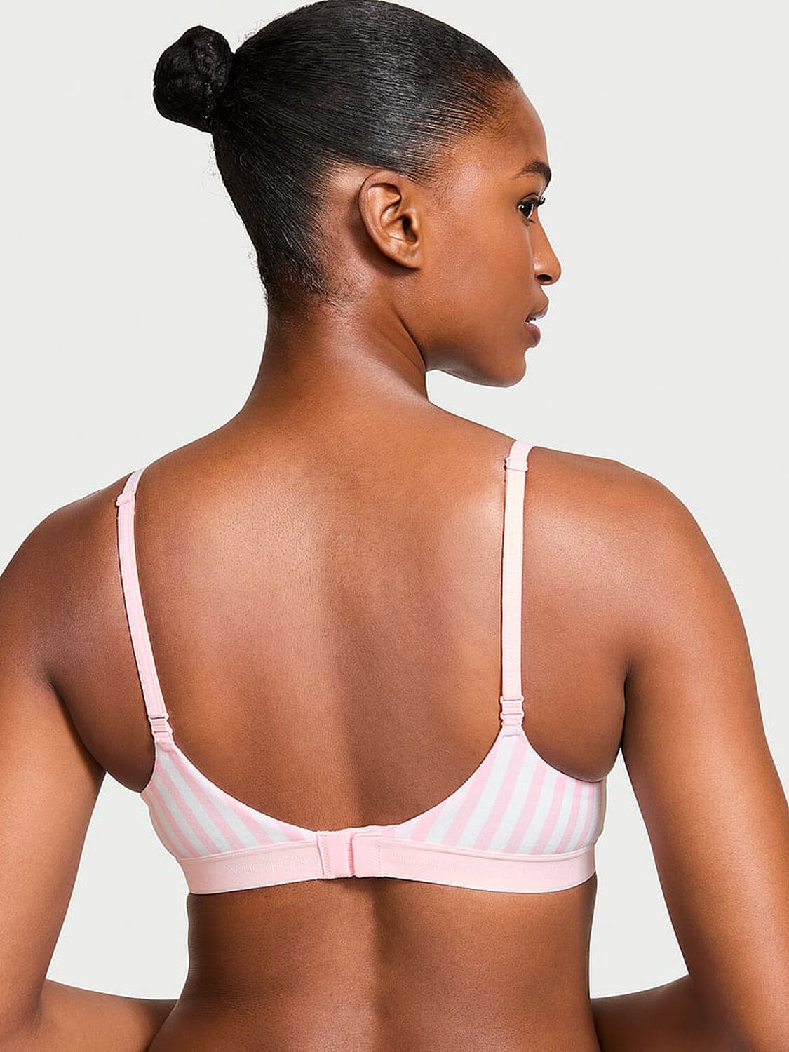 vs The T-Shirt Perfect Shape Cotton Push-Up Bra Pink Stripes 2 of 3 