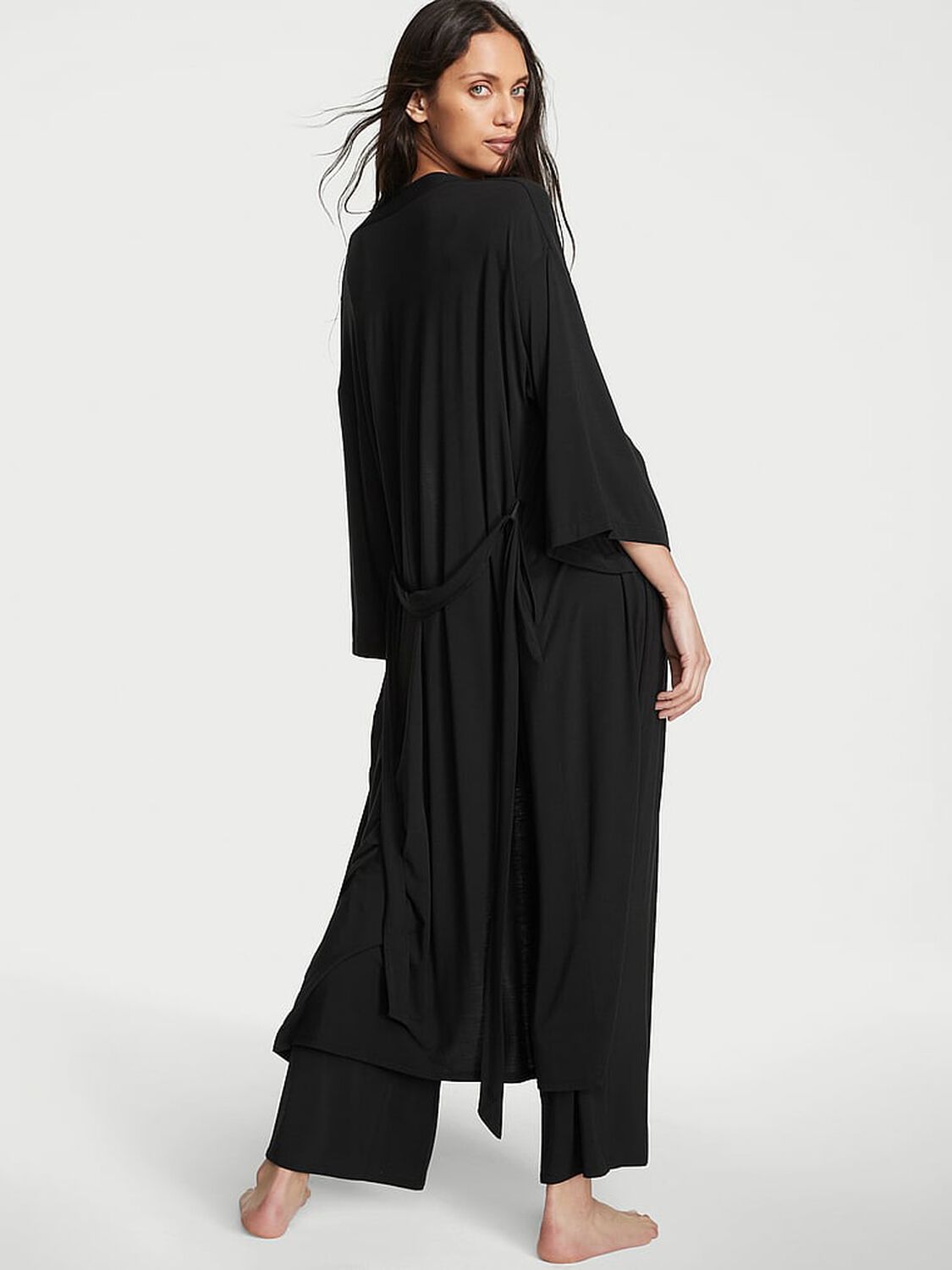 vs Victoria's Secret Modal 3-Piece Pajama Set Black 2 of 3 