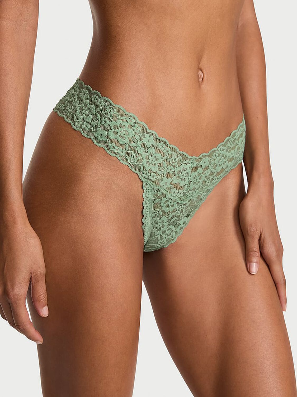 vs The Lacie Lace Thong Panty Simply Sage 1 of 3 