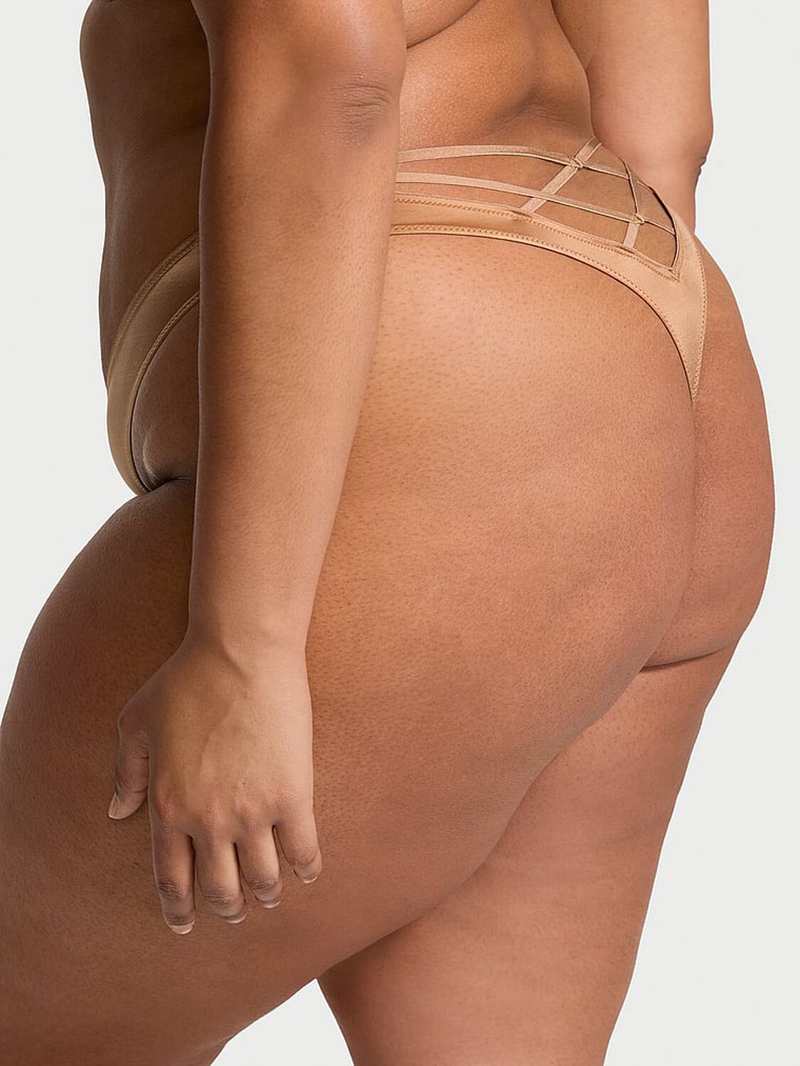 vs Very Sexy Strappy-Back High-Leg Thong Panty Toffee 2 of 3 