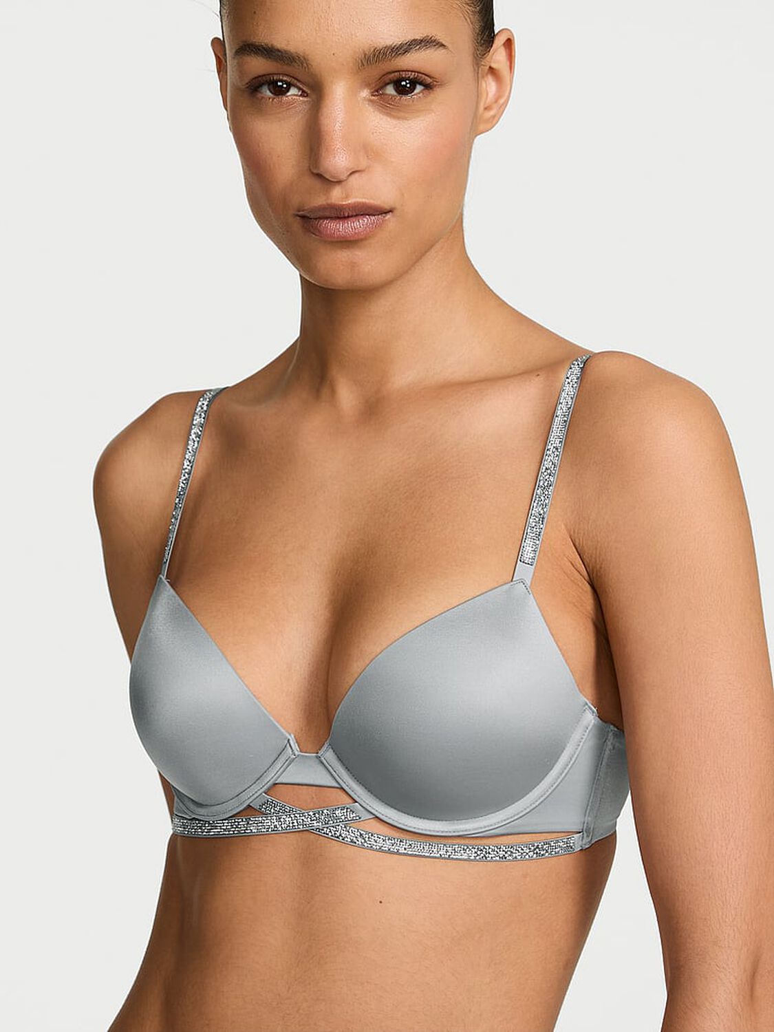 vs Very Sexy Gradient Shine Cradle Push-Up Bra Sterling 1 of 2 