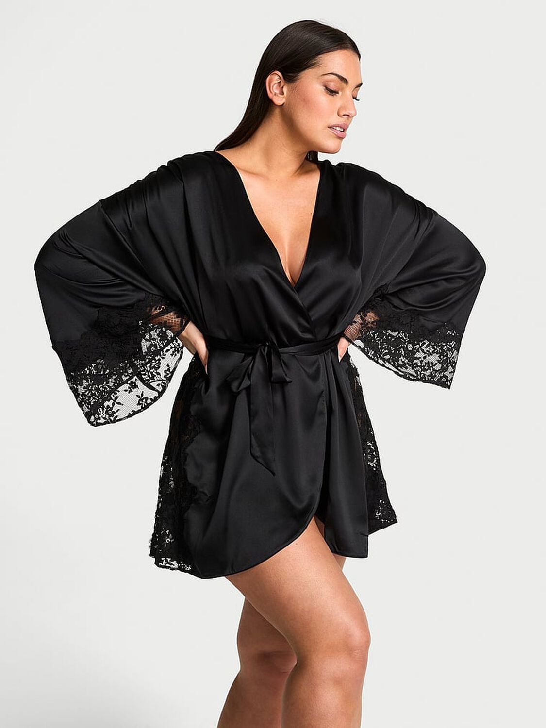 vs Dream Angels Victoria's Secret Dream Satin & Lace Trim Robe 1 of 3 