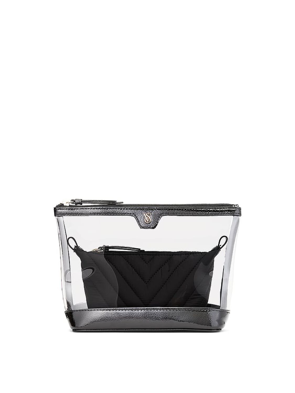 vs Victoria's Secret 2-Piece Makeup Bag Black 1 of 3 