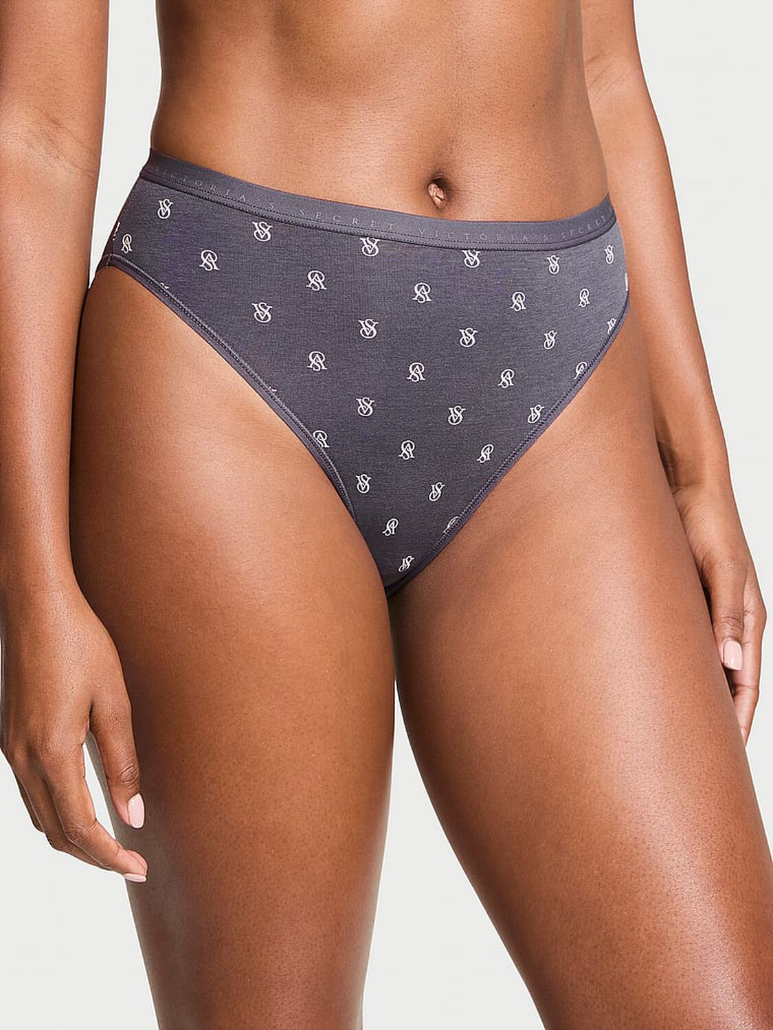 vs Victoria's Secret Stretch Cotton High-Leg Brief Panty Tornado Logos 1 of 3 