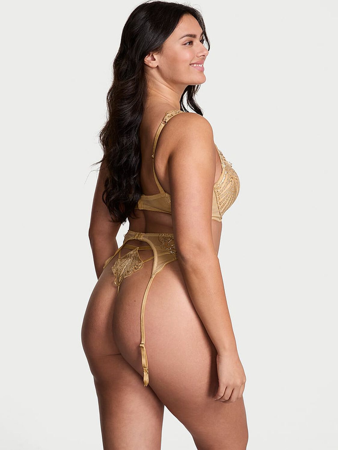 vs Very Sexy Showgirl Embroidery Garter Belt Showgirl Gold 2 of 2 