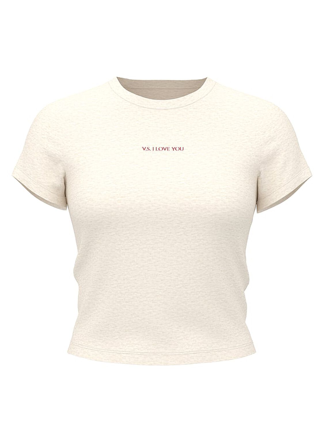 vs Angel Essentials Stretch Cotton Fitted Tee Heather Natural 3 of 3 