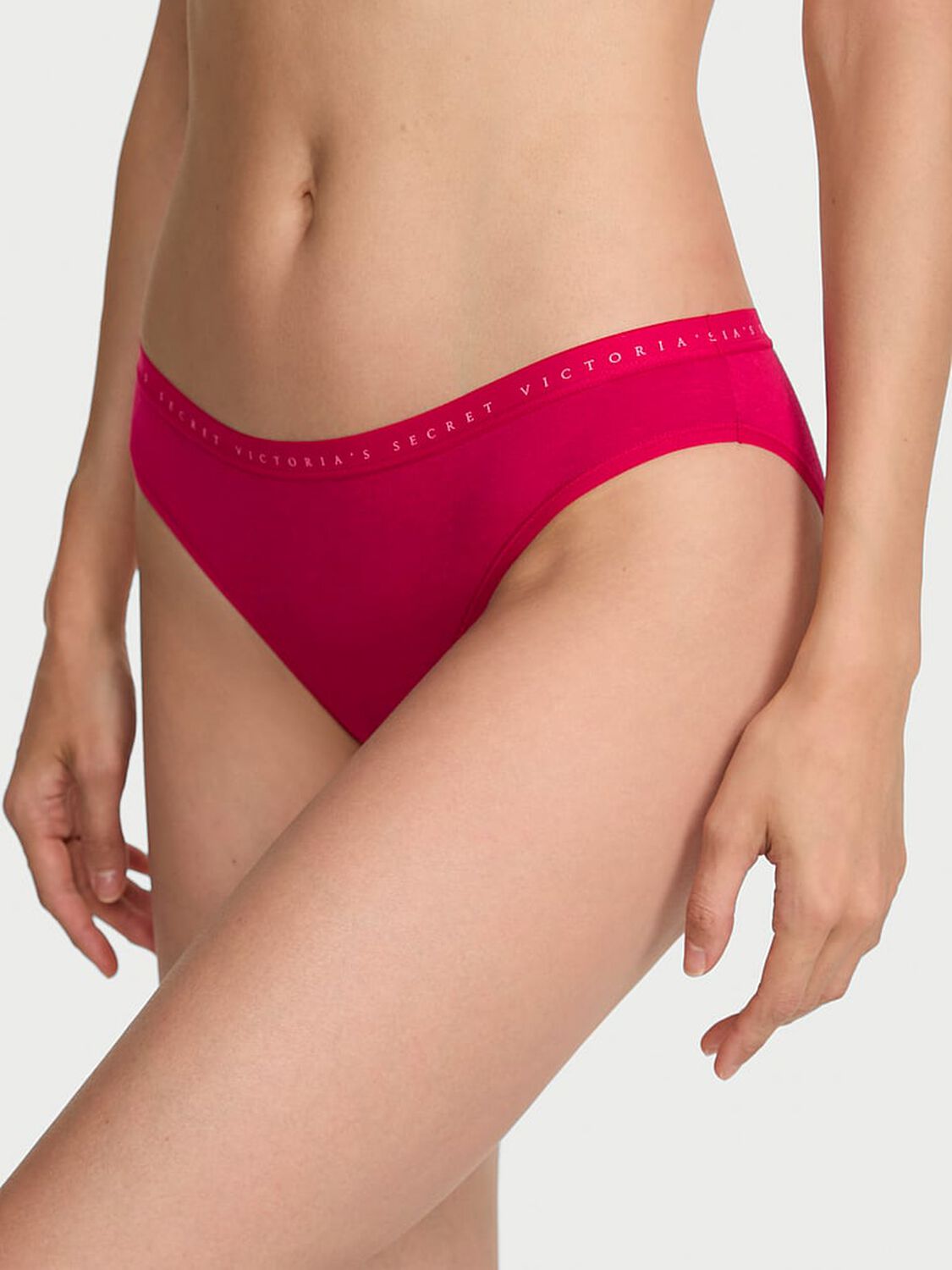 vs Victoria's Secret Stretch Cotton Bikini Panty Pink 1 of 2 
