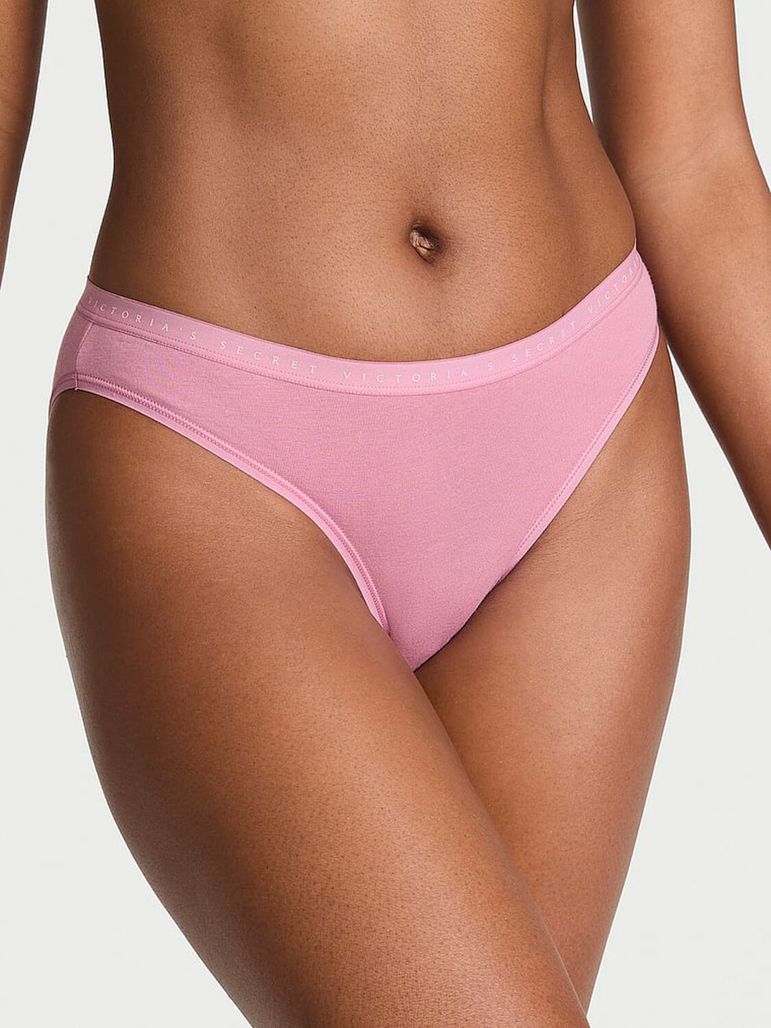 vs Victoria's Secret Stretch Cotton Bikini Panty Lilac Pink 1 of 3 