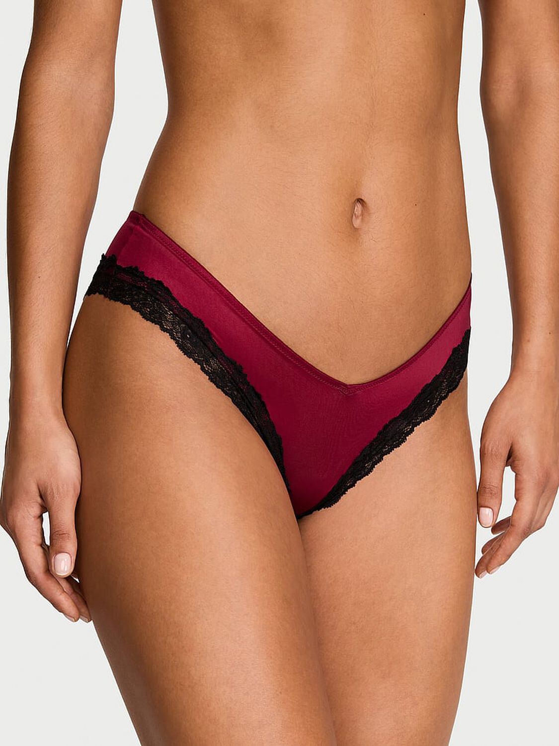 vs Very Sexy Lace-Trim High-Leg Cheeky Panty 1 of 3 