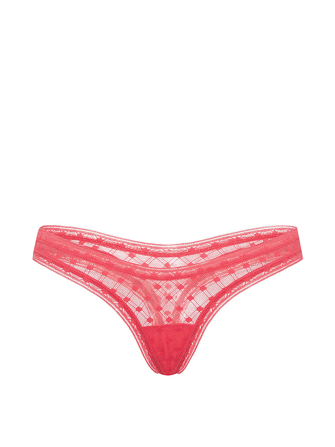 vs The Lacie Dot Geo Lace Ultra-Mini Scoop Thong Panty Wild Watermelon 3 of 3 