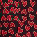 SoSoft&trade; Modal Long Pajama Set, Black/Lipstick Scattered Hearts, swatch