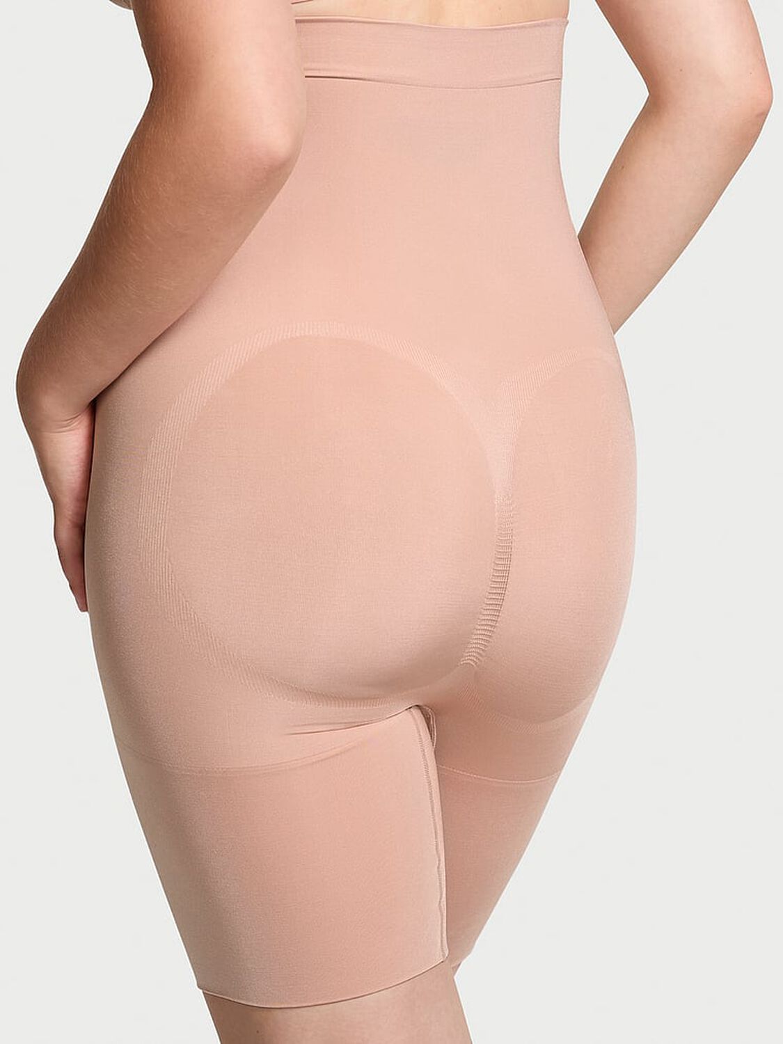 vs Victoria's Secret Shapewear by Victoria SeamlessShaping&trade; Mid-Thigh Shorts Macaron 2 of 3 