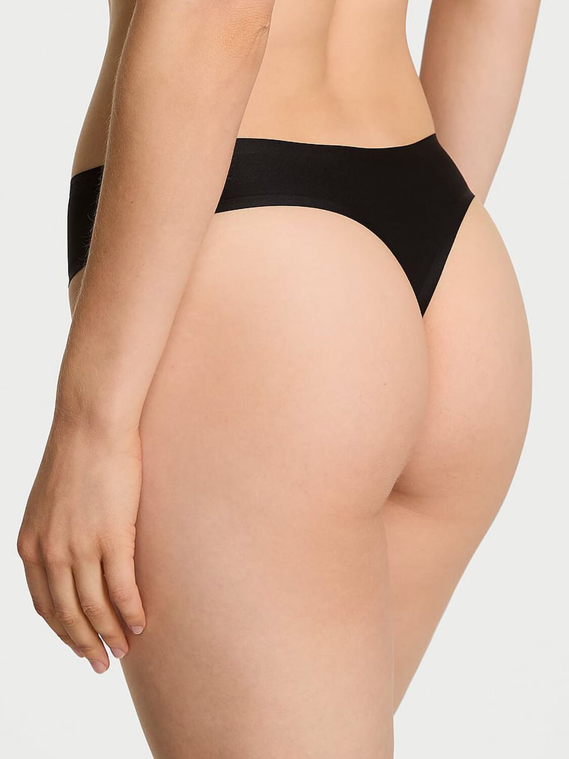 vs Body By Victoria Body by Victoria Flex Mid-Rise Thong Panty Black 2 of 4 