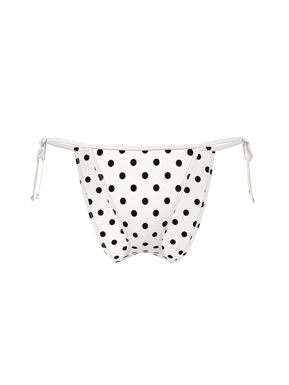 vs Victoria's Secret Swim Tease Side-Tie Cheeky Bikini Bottom White & Black Dots 3 of 3 