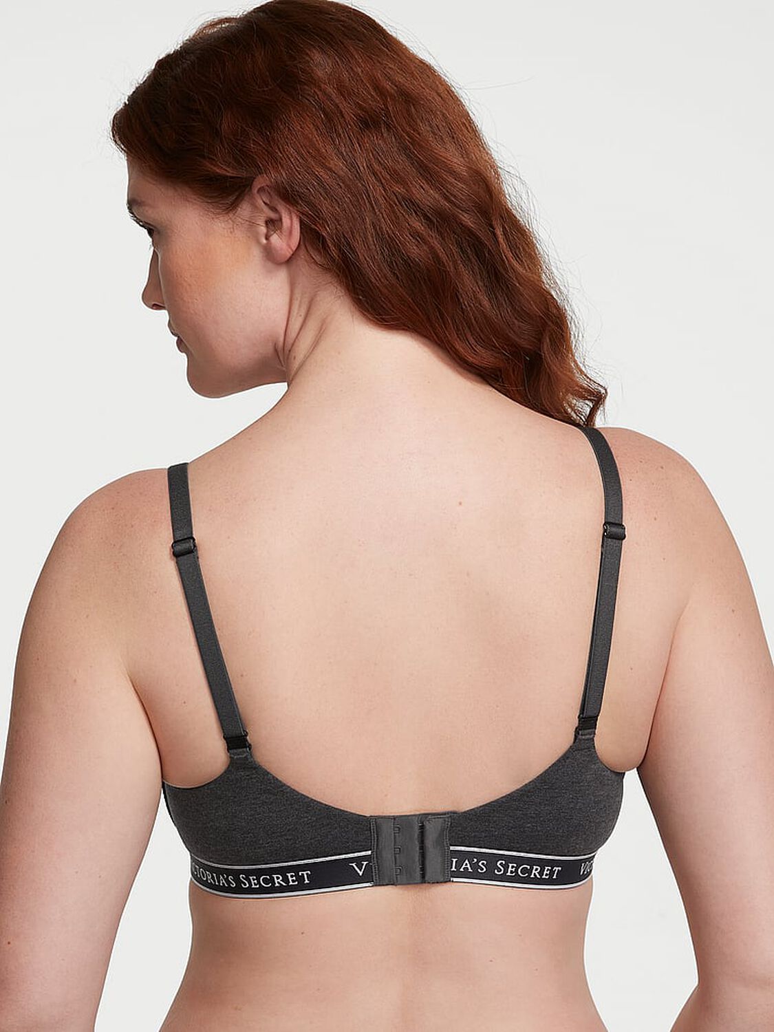 vs The T-Shirt Lightly Lined Cotton Wireless Bra Charcoal Heather Gray 2 of 3 