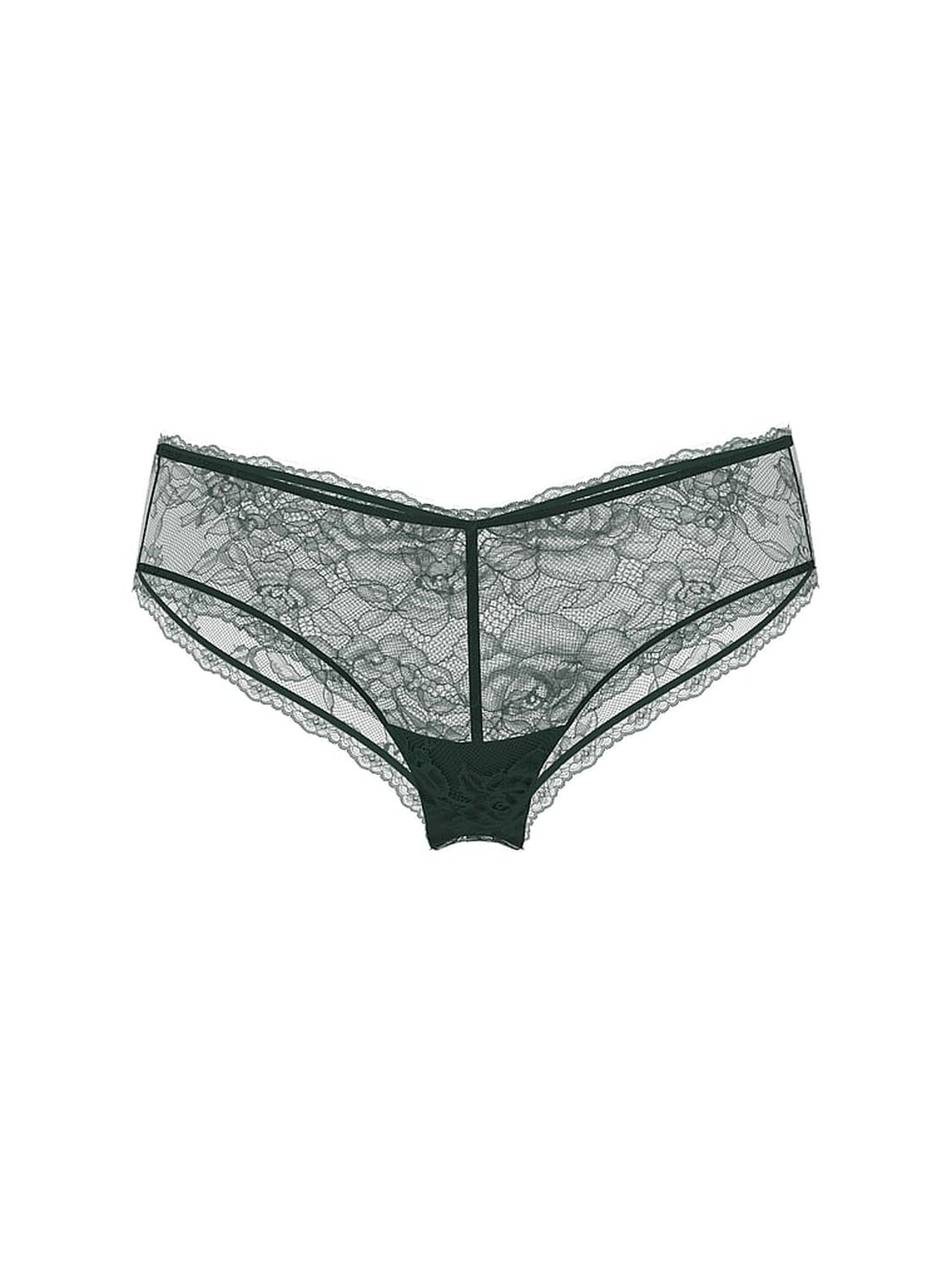 vs Very Sexy Rose Lace Shimmer High-Leg Cheeky Panty Cilantro 3 of 3 