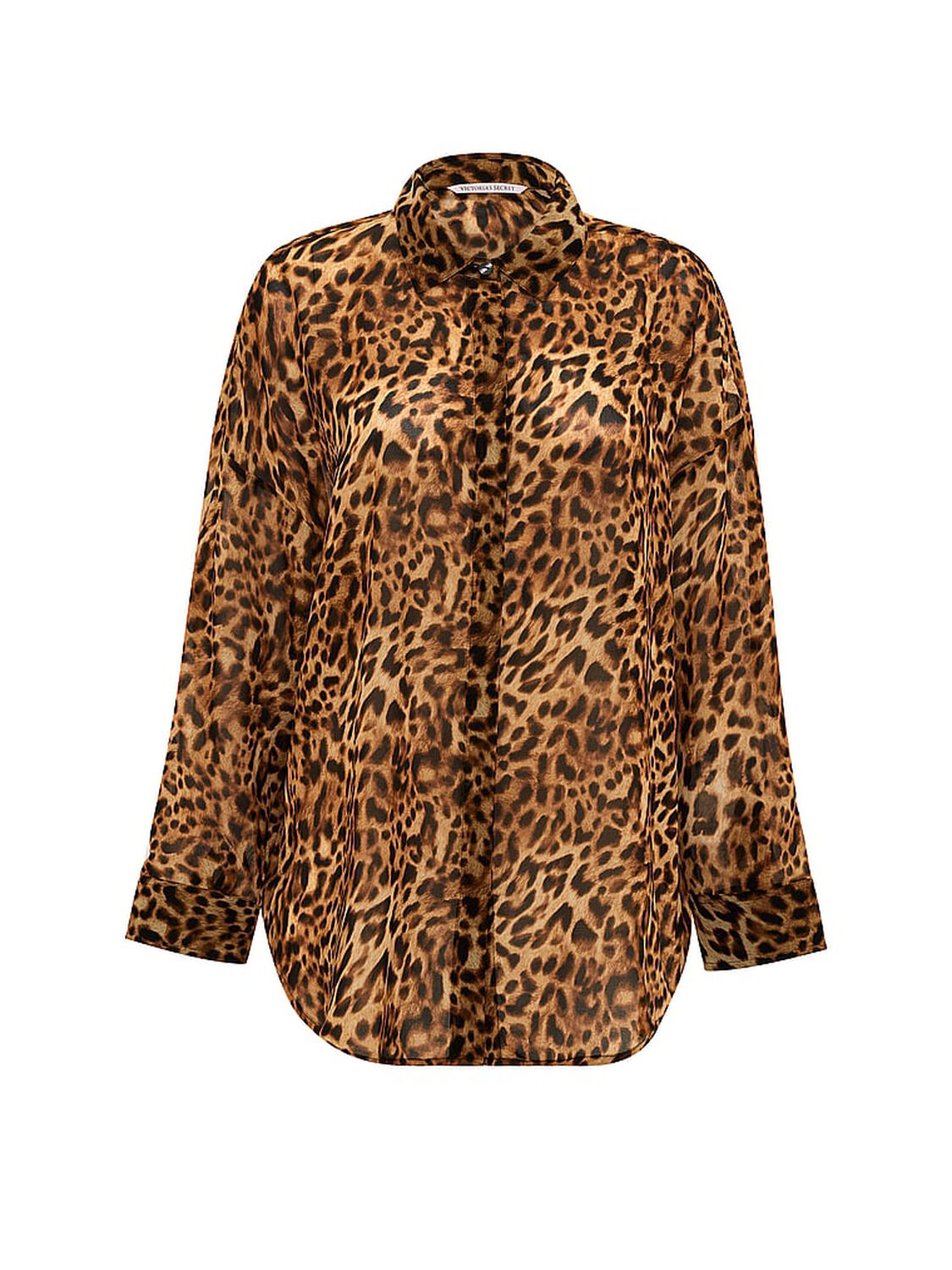 vs Victoria's Secret Chiffon Button-Front Shirt Leopard 3 of 3 