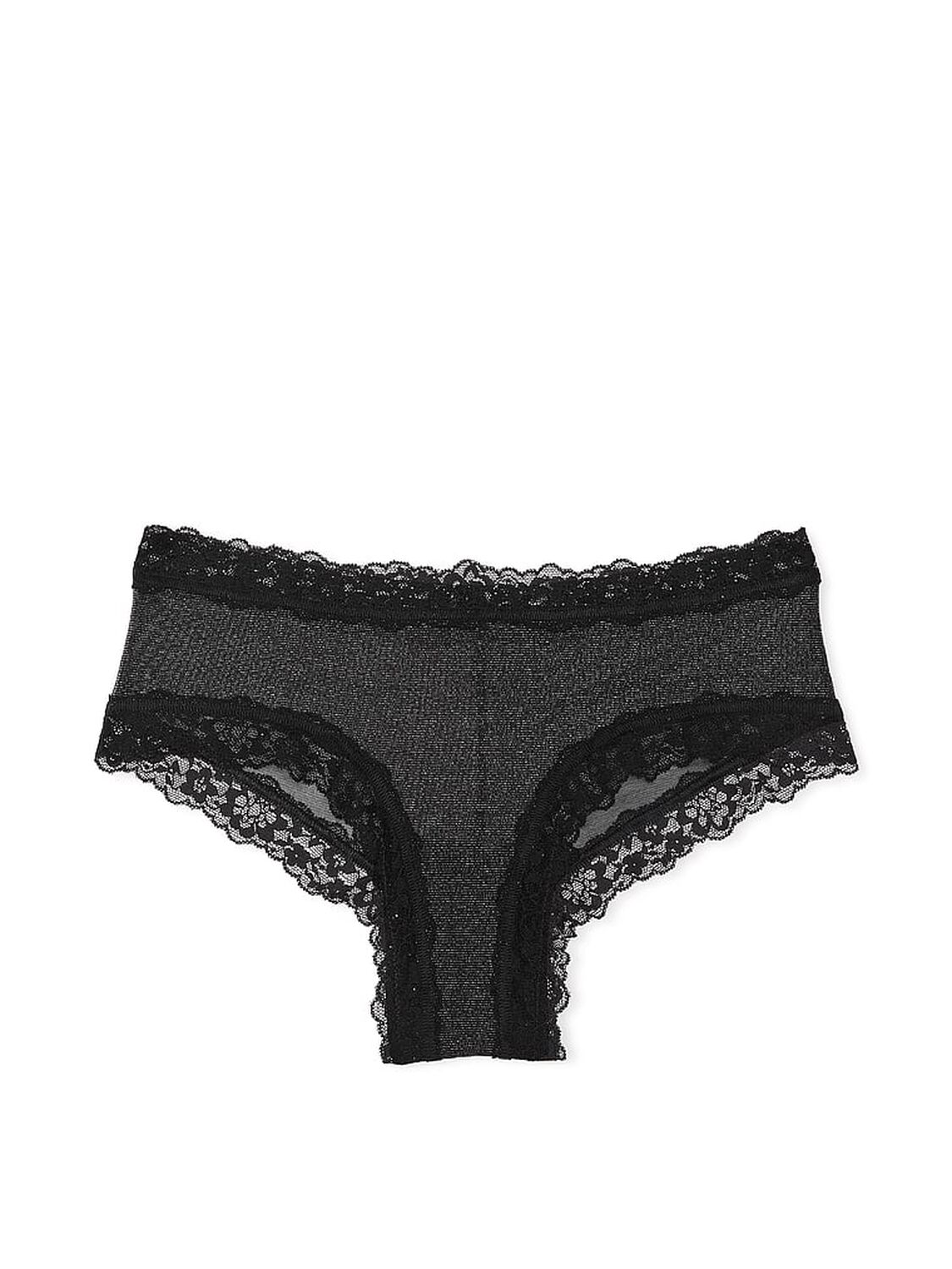 vs The Lacie Sequin Posey Mesh Cheeky Panty Black 1 of 2 