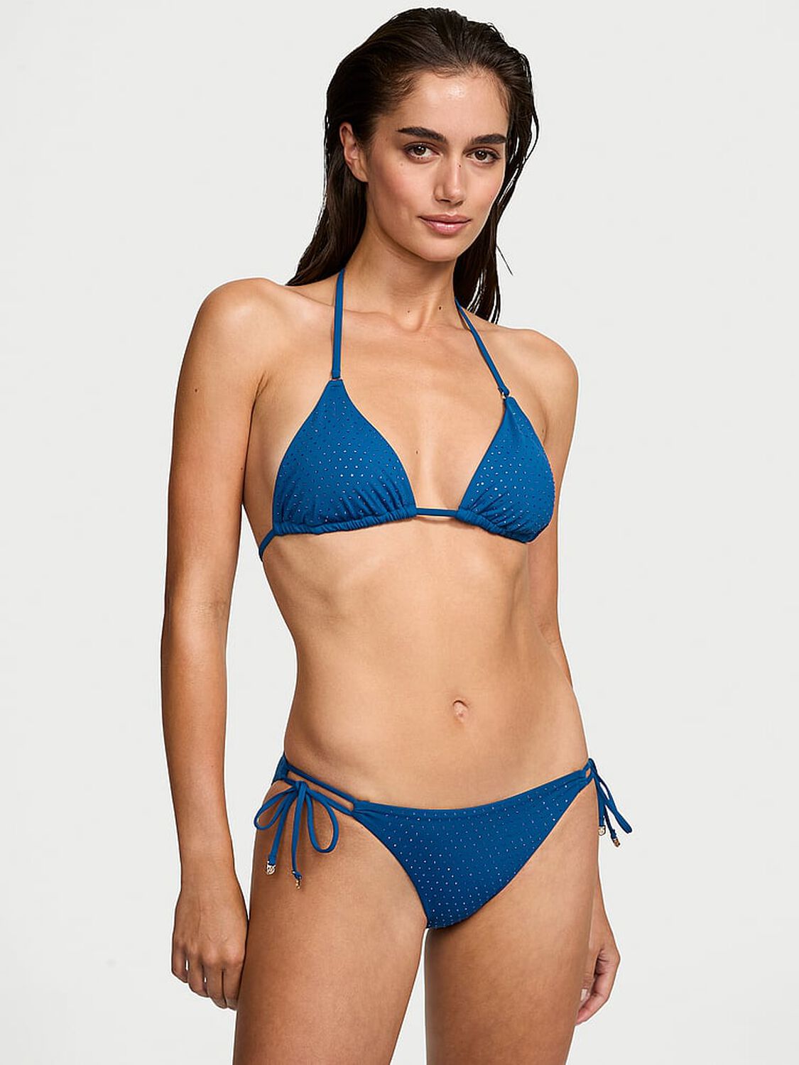 vs Victoria's Secret Swim Essential Diamanté Triangle Bikini Top 1 of 3 