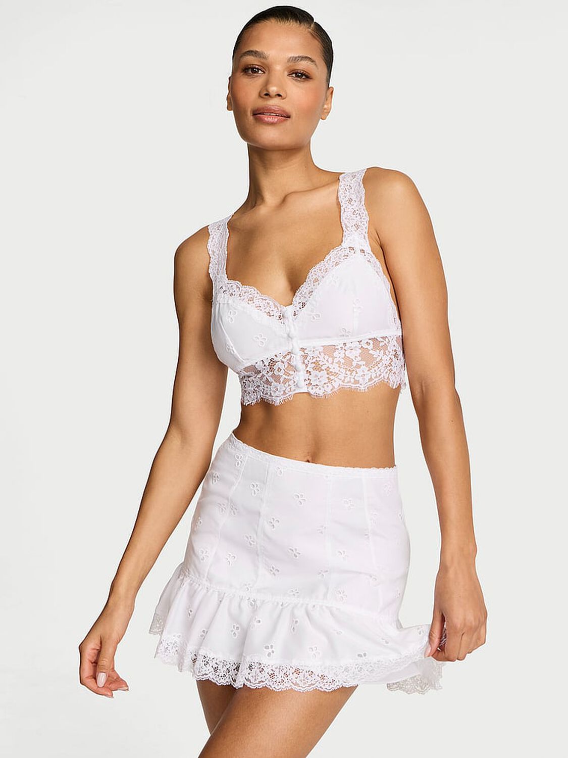 vs Dream Angels Butterflies Eyelet Ruffled Skirt Vs White 1 of 2 