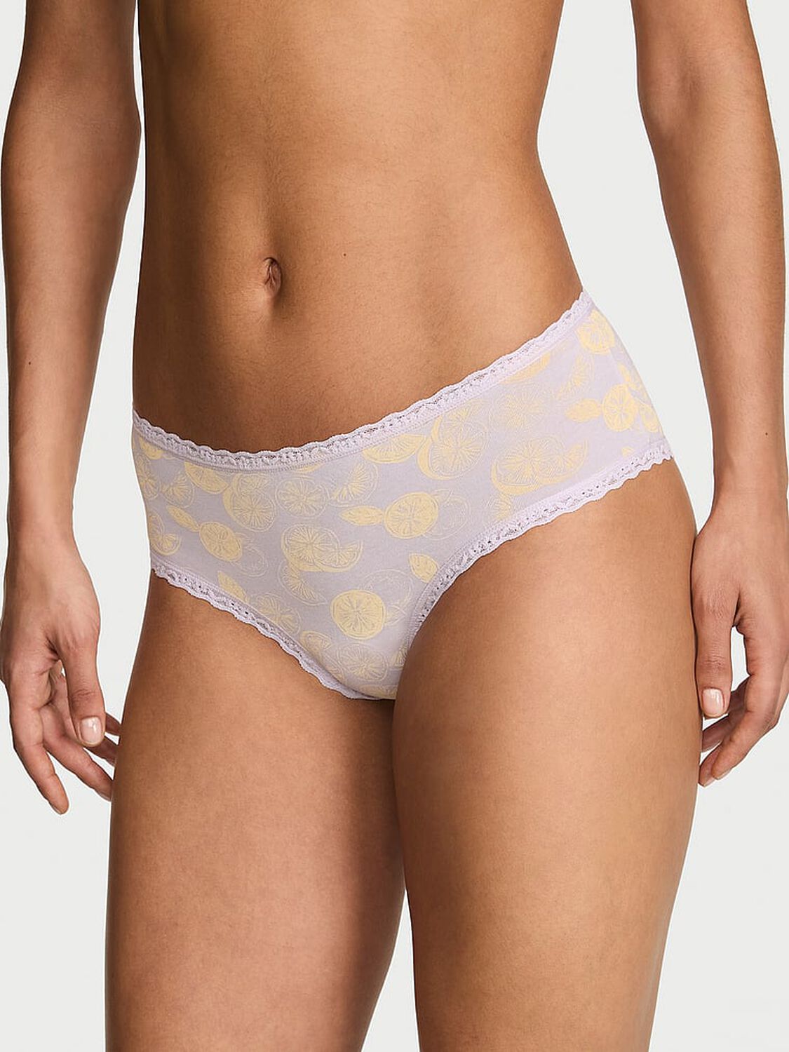 vs Lace Trim Cotton Lace-Waist Cheeky Panty Perfume Lemon Splash 1 of 2 
