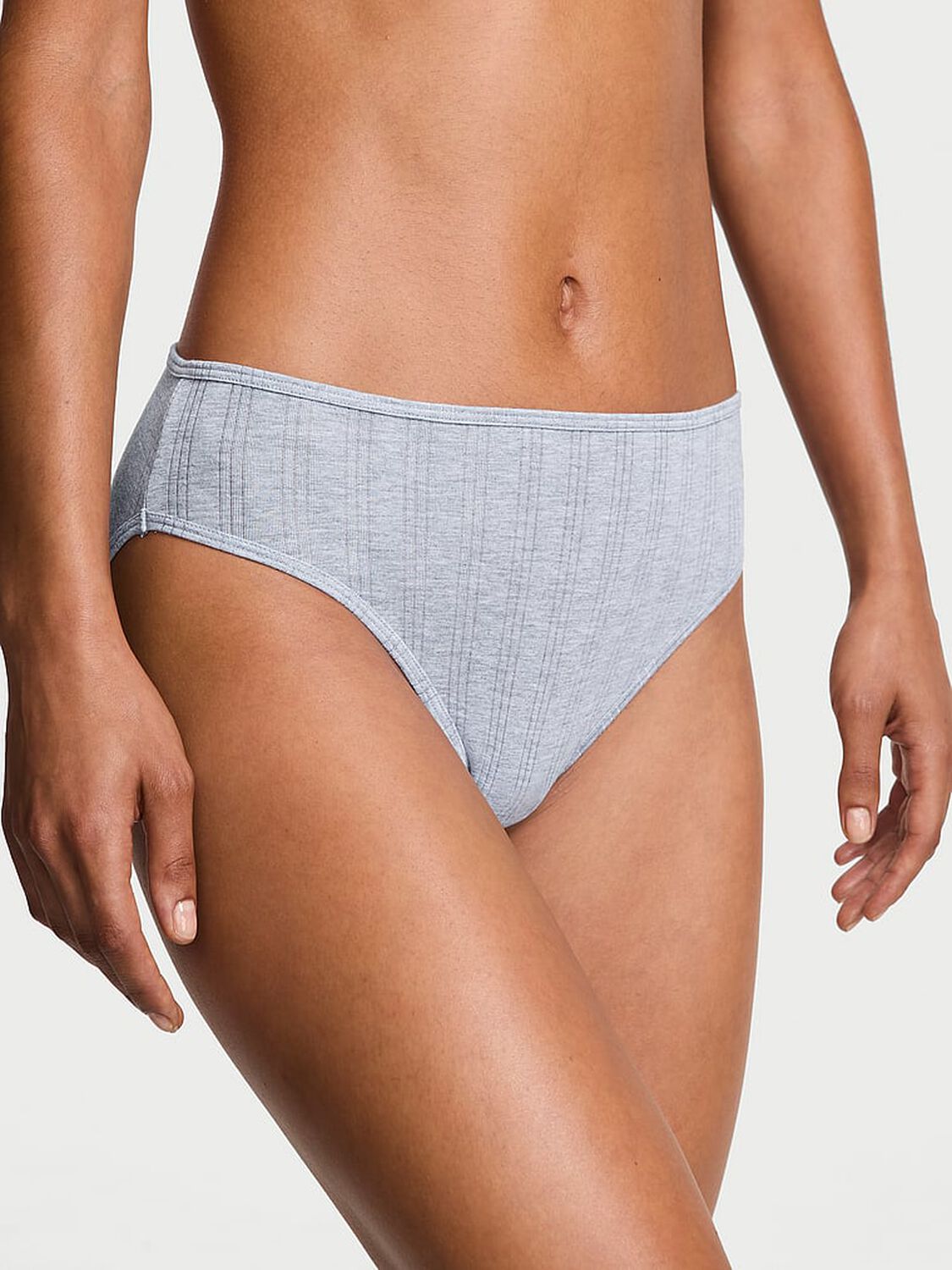 vs Victoria's Secret Ultra-Fine Modal High-Leg Brief Panty Medium Heather Grey 1 of 3 